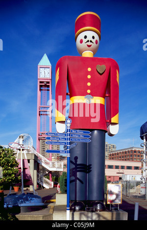 World's Largest Tin Soldier, New Westminster Quay, BC, British Columbia, Canada - Tourist Attraction containing Time Capsule Stock Photo