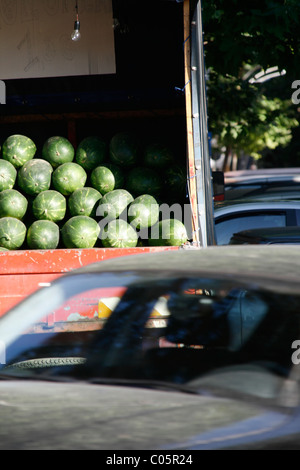 watermelon seller in rome, italy Stock Photo