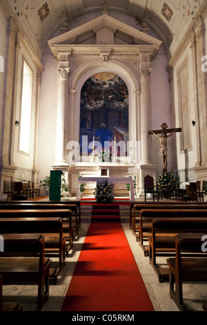 Hospital de Jesus Cristo Church. 17th century Portuguese Mannerist architecture, called Chão. City of Santarém, Portugal. Stock Photo