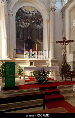 Hospital de Jesus Cristo Church. 17th century Portuguese Mannerist architecture, called Chão. City of Santarém, Portugal. Stock Photo