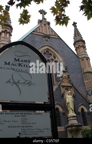 THE MARY MACKILLOP MEMORIAL CHAPEL IN NORTH SYDNEY, NEW SOUTH WALES, AUSTRALIA. Stock Photo