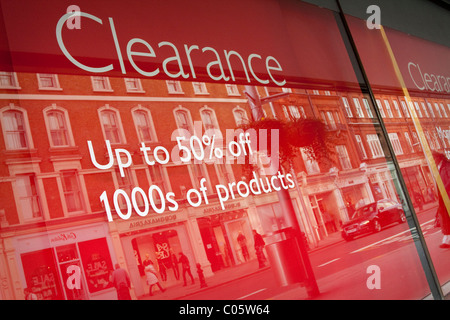 John Lewis' bright red January sales 'Clearance' windows