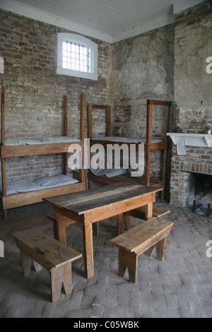 Soldier barracks at Civil War-era Fort Clinch, Fernandina Beach, Florida, USA. Stock Photo