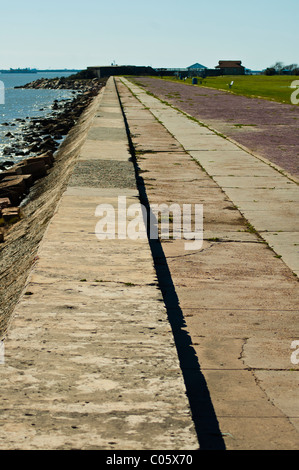 Fortifications at Fort Travis Park, Galveston, Texas Stock Photo