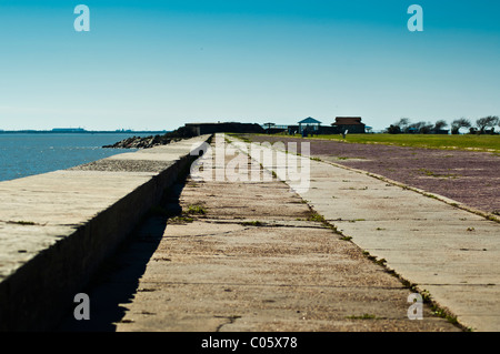 Fortifications at Fort Travis Park, Galveston, Texas Stock Photo