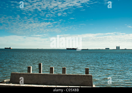 Fortifications at Fort Travis Park, Galveston, Texas Stock Photo