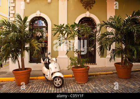 Historic traditional building in Old San Juan, Puerto Rico. Stock Photo