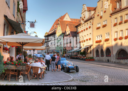 Herrngasse street in the historic district, Rothenburg ob der Tauber, Romantic Road, Middle Franconia, Franconia, Bavaria Stock Photo