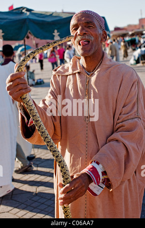 Snake charmer Place Djemaa El Fna Marrakech Morocco Stock Photo
