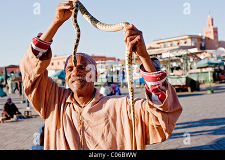 Snake charmer Place Djemaa El Fna Marrakech Morocco Stock Photo