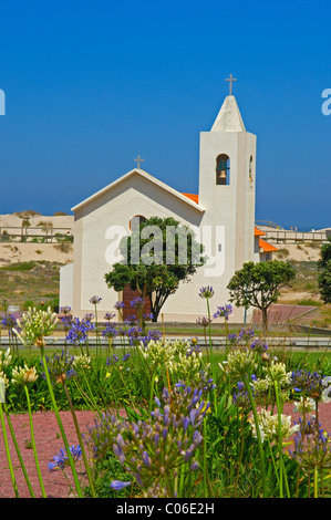 Costa Nova church, Aveiro, Beiras region, Portugal Stock Photo