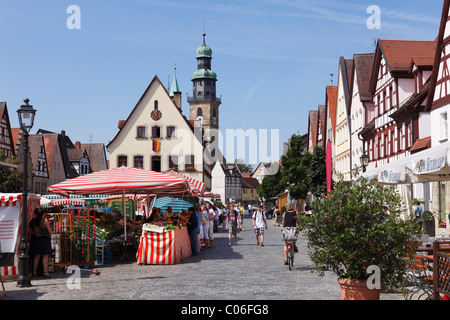 Marktplatz Square, old town hall and parish church, Lauf an der Pegnitz, Franconia, Bavaria, Germany, Europe Stock Photo