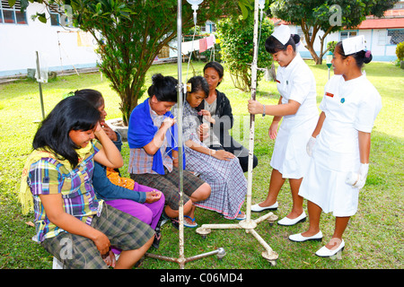 Nursing in the garden, hospital, Balinge, Batak region, Sumatra, Indonesia, Asia Stock Photo