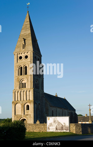 Church of Colleville sur Mer, Omaha Beach, Normandy, France, Europe Stock Photo