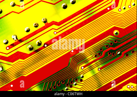 A macro of a printed circuit board Stock Photo