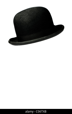 A studio shot of a Bowler hat, also referred to as a "Derby" or "Doiby" hat. Stock Photo