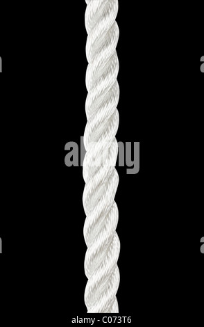 Strong nylon rope isolated on black Stock Photo