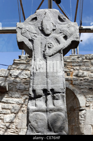 Doorty Cross, high cross in Kilfenora Cathedral, Burren, County Clare, Ireland, Europe Stock Photo