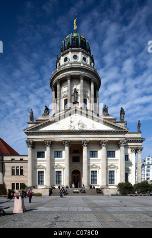 Franzoesischer Dom cathedral on Gendarmenmarkt square, Mitte district, Berlin, Germany, Europe Stock Photo