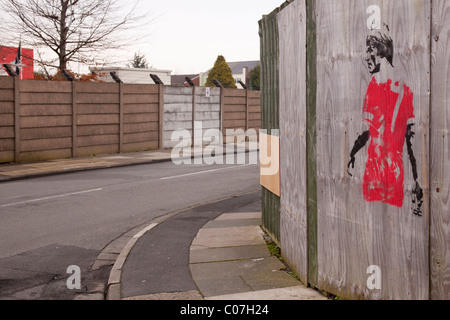 Grafitti of Liverpool caretaker manager Kenny Dalglish in the style of Banksy Stock Photo