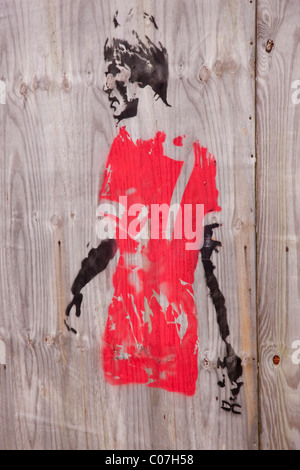 Grafitti of Liverpool caretaker manager Kenny Dalglish in the style of Banksy Stock Photo