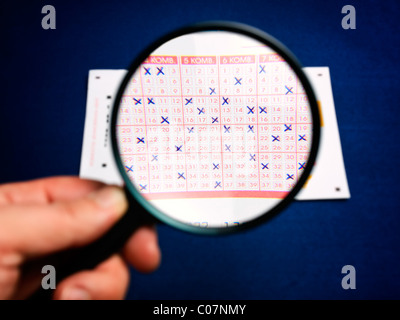 Conceptual view of analysis of lottery numbers Stock Photo
