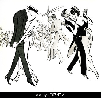 SEM - (Georges Goursat) French illustrator Tango dancers 1920' Stock ...