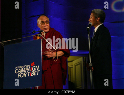 His Holiness the 14th Dalai Lama  speaking at the International Campaign For Tibet Congressional Gold Medal Gala held at the Stock Photo