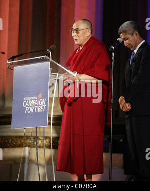 His Holiness the 14th Dalai Lama  speaking at the International Campaign For Tibet Congressional Gold Medal Gala held at the Stock Photo