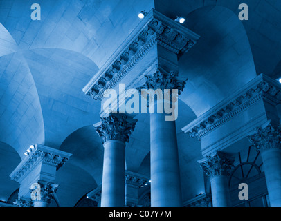 Low angle view of columns in a museum, Musee du Louvre, Paris, France Stock Photo