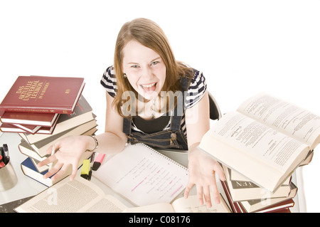 Student with homework Stock Photo