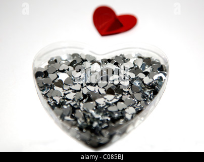 Heart-shaped confetti for Valentine's Day or wedding Stock Photo