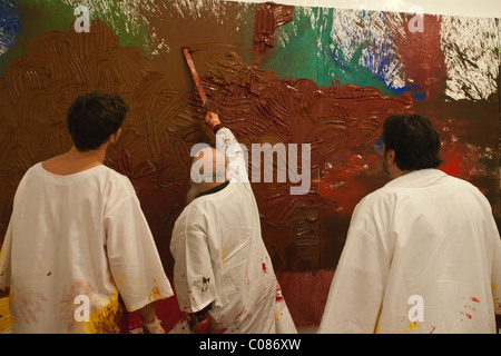 Hermann Nitsch live painting action '60. Painting Action// 60. Malaktion'  in Chelsea in New York Stock Photo