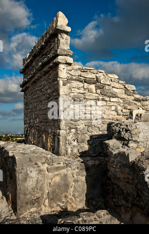 Yamil Lu'um, Temple of the Scorpion (Templo del Alacran), Mayan Ruins, Cancun, Mexico Stock Photo