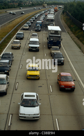 Queues of traffic on the M25 motorway heading towards the Dartford ...