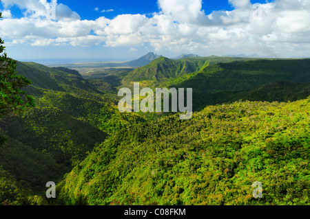 The Gorges Viewpoint at the Black River Falls, Black River Gorges National Park, Black River, Mauritius. Stock Photo