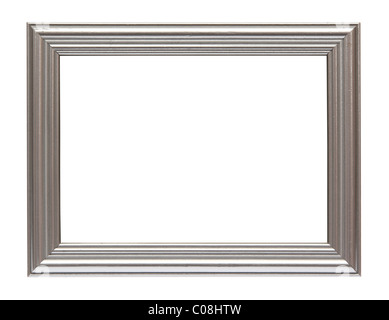 Silver frame isolated on white background Stock Photo