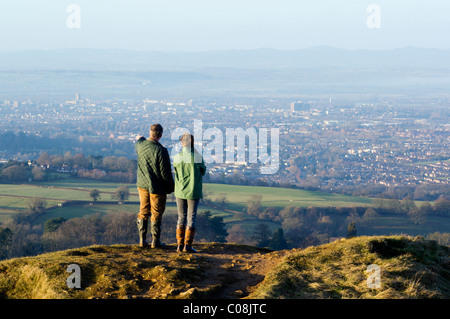 Looking out over the Severn Valley and Gloucester Stock Photo