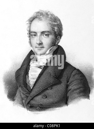 Jean Paul Pierre Casimir-Perier (1777-1832) on engraving from the 1800s. French politician, 11th Prime Minister of France. Stock Photo