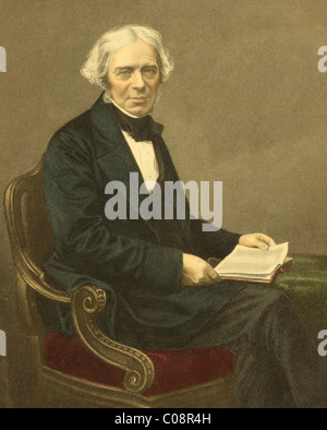Michael Faraday (1791-1867) on engraving from the 1800s. English chemist and physicist. Stock Photo