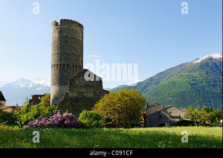 Froehlich tower, Mals, Vinschgau, Val Venosta, South Tyrol, Italy, Europe Stock Photo