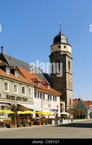 Market square with the parish church of St. Martin, Weismain on Weismain, Upper Franconia, Franconia, Bavaria, Germany, Europe Stock Photo