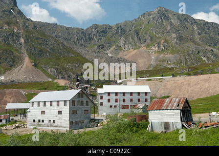 Historic mine buildings of Independence Mine State Historical Park, Hatcher Pass, Talkeetna Mountains, Southcentral Alaska Stock Photo