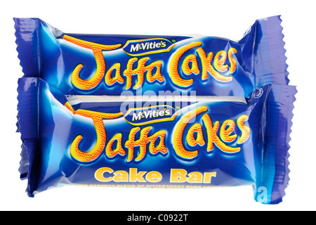 Two Mcvities Jaffa cake cake bars Stock Photo