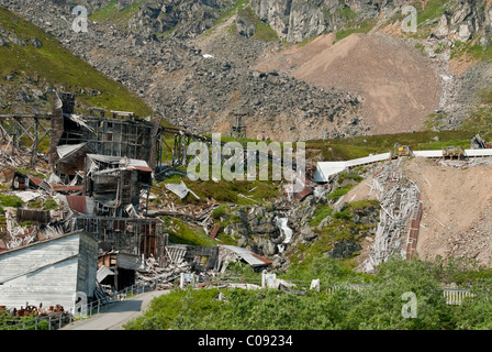 Historic mill building complex of Independence Mine State Historical Park, Hatcher Pass, Talkeetna Mountains Stock Photo