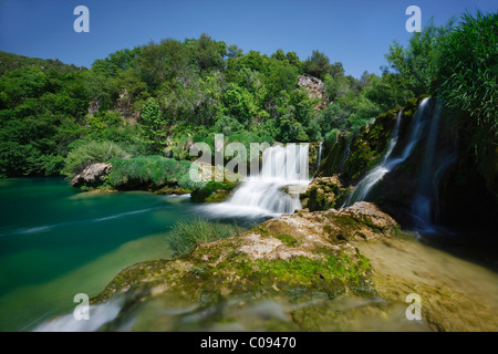 Waterfall in National park Krka Stock Photo