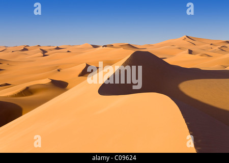Sand dunes in the Libyan Desert, Sahara, Libya, North Africa, Africa Stock Photo