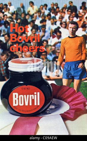 Original 1970s full page advertisement in football programme for BOVRIL beef drink Stock Photo