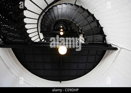 Staircase in Yaquina Head Lighthouse, Oregon, USA Stock Photo