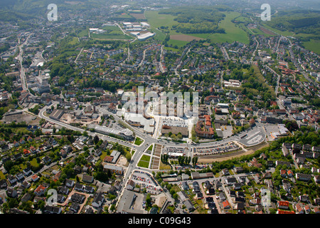 Aerial view, Landesgartenschau Country Garden Exhibition Hemer, Maerkischer Kreis district, Sauerland region Stock Photo